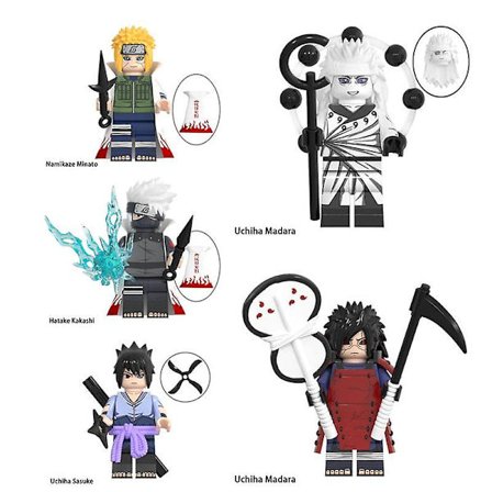 5 st Narutos-klossar Byggklossar Madara Zetsu Might Guy Sasuke Kakashi Minato