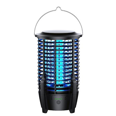 Bug zapper for utendørs bruk, 2000V elektrisk myggzapper med 3600mAh oppladbart batteri og LED-nattlys, trådløs bærbar