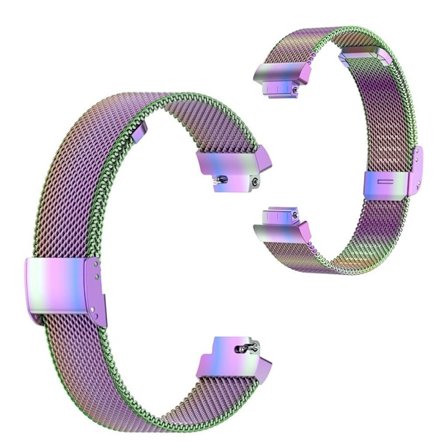 Fitbit Ace 2 / Inspire HR milanese stainless steel watch band - Multi-color / Size: L