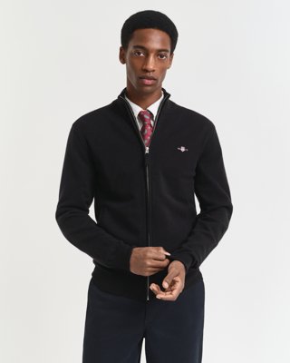 GANT - Cardigan i lammeull til herre black