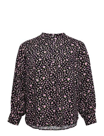 Slfjudita Ls Long Top B Curve Bluse Langermet Multi/mønstret Seleted Femme Curve