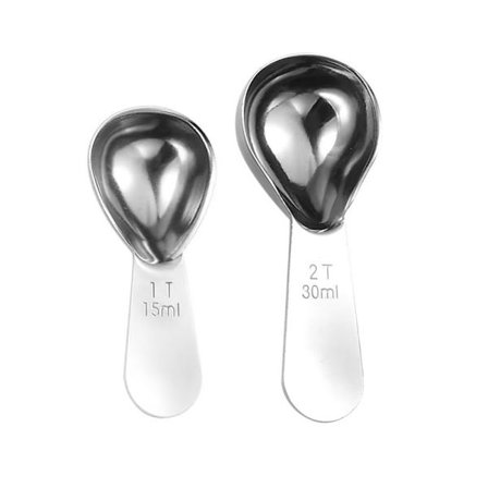 Werwing Presisjonsmåleskjeer med dobbel kapasitet - 15 ml og 30 ml, Premium kjøkkenskjeer for kaffe, baking og ingredienser (15 ml +