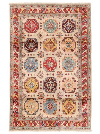 Orientalischer Kazak Fine Teppich 119X186 Dunkelrot/Braun Wolle, Afghanistan