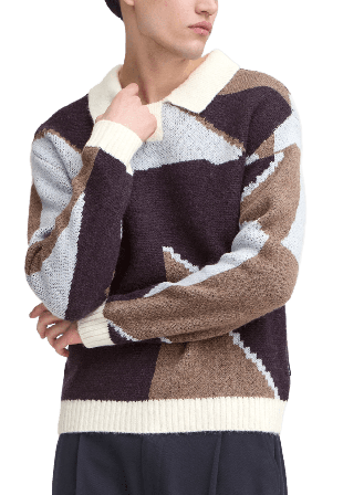 Casual Friday Cfbirk Geometric Knit Pullover Tröjor Herr Beige XL