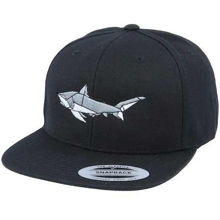 Origami - Zwart snapback Cap - Paper Shark Black Snapback @ Hatstore
