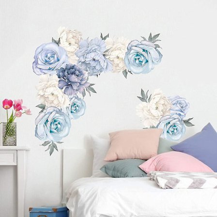 Blomster Peony Vægstickers Blomster Dekaler Akvarel Plakater