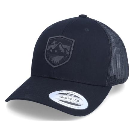 Wild Spirit - Charcoal Starry Mountain Patch Black Trucker Trucker Black Cap - @ Hatstore