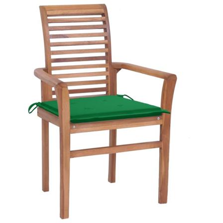 Vidaxl Matstolar 2 St Med Dynor Grön Massiv Teak Grön
