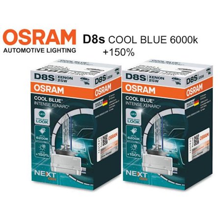 Osram D8S 25W 6000k +150% COOL BLUE INTENCE xenon lampor 2-pack