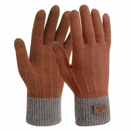 Naisten talvihanskat kosketusnäytöllä neulotut lämpimät hanskat, joustavat lämpimät fleece-liukumattomat työjuoksuhanskat naisille, talvihanskat