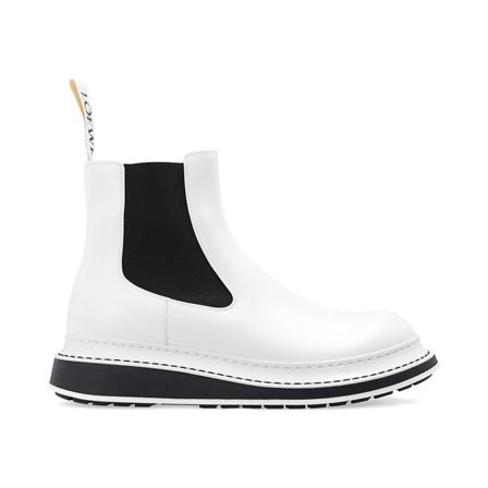 Loewe, Leather Chelsea boots Wit, Dames, Maat:38 EU