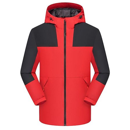 Vindtæt og vandtæt herrejakke med hætte, tyk, vandtæt og varm jakke