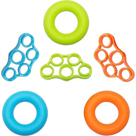 Handgreppsstärkare Silikon Stärkande Ring Finger Träning Gummiband Set för Handträning och Övning Lindra Smärta i Handled och Tumme 6 P