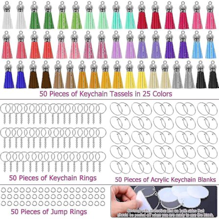 Akryl tomma nyckelringar, 200 st transparenta nyckelringar tomma vinyl barn unisex