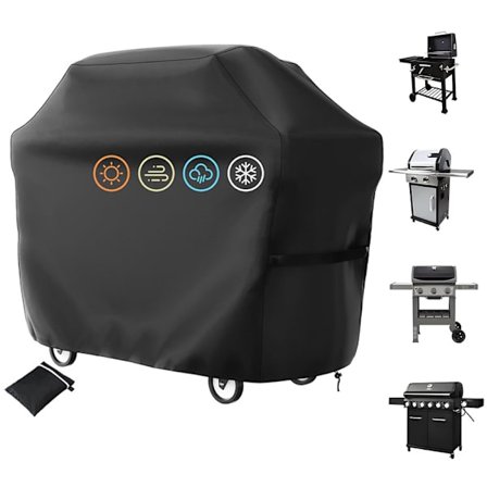 Grillovertræk Vandtæt BBQ Overtræk Beskyttende Grillovertræk med Taske og Justerbar Snøre Støvtæt Anti UV og Holdbar 145x61x117cm