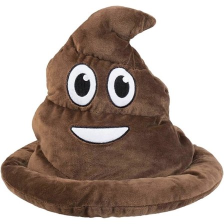 Lortehat til mænd, brun, one size, smiley, tilbehør, temafest