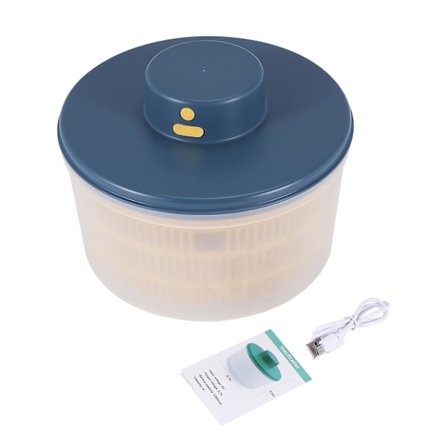 Elektrisk salatslynge - Salat- og grønnsakstørker, USB-oppladbar, hurtigtørkende salat- og fruktspinner