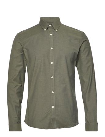 Oxford Superflex Shirt L/S Skjorte Uformell Grønn Lindbergh