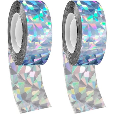 Fugleskræmme tape, 2 stykker reflekterende fugleskræmme tape, dobbeltsidede holografiske fugleafvisende bånd til hjem, have og gård, 2,5 cm, 160