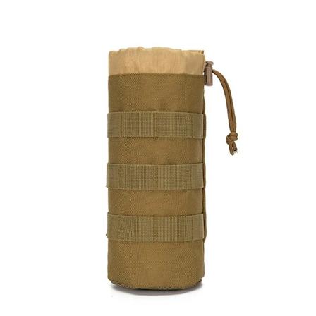 Taktisk Molle vannflaskepose Militær utendørs camping fotturer Snøring vannflaskeholder Multifunksjonell flaskepose L Size Khaki