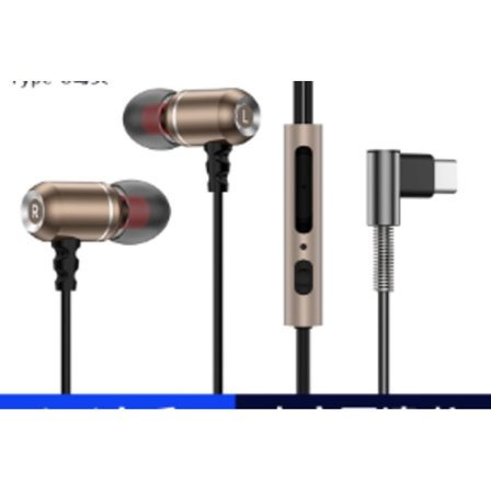 Ljudavkodande Type-C hörlurar in-ear metall trådbundna hörlurar