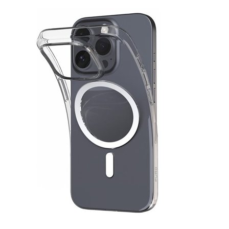 Puro 03 Mag MagSafe silikonfodral för iPhone 16 Pro Max - Transparent