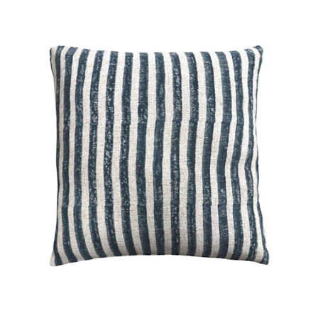 Koristetyyny 50x50 cm, Siniset/Beige-raidat