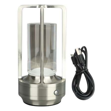 Ledningsfri bordlampe 3 farver Trinløs dæmper LED-bordlampe Genopladelig Touch-lampe Natbordlampe Natbordlampe Sølv