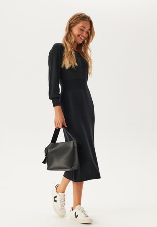 VILA Vimarla Boatneck Long Knit Dre Black Beauty Klær