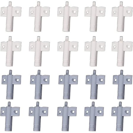 20 stk. køkkendør dæmper, skabsdør dæmper, skuffedæmper, blød og stille dæmper, til skab, dør (hvid+grå)