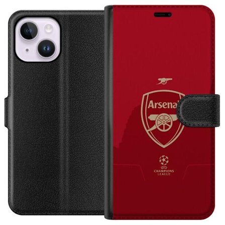Kompatibelt Plånboksfodral till Apple Apple iPhone 15 Plus Arsenal fotboll klubb England Premier League ung trupp offensiv stil teknisk fotboll och s