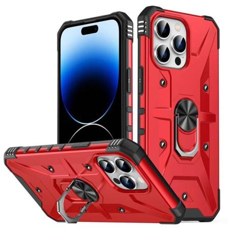 Iphone 14 Pro Skal Ringhållare Armor - Röd