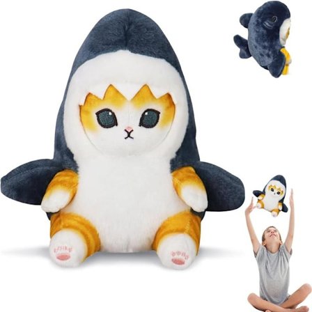 Katt hai dokke leketøy, katt hai plysj leketøy, katt hai dyr plysj, katt hai kosedyr