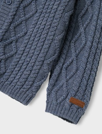 name it Nmmwrilla Wool Ls Knit Card - Blue - 104