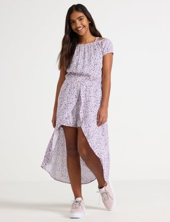 Lindex Dress High And Low With Shorts - Purple - 164