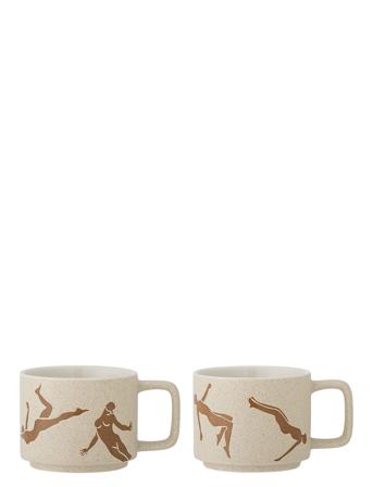 Harlow Mug, Set Of 2 Home Tableware Cups & Mugs Tea Cups Creme Bloomingville