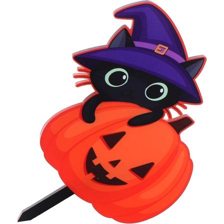 Halloween Yard Dekorationer Græskar Decor Udendørs Skilte Skiltning Haveskilte Akryl Mini Haunted House Skilt Halloween Yard Stake 19.8*20.7CM