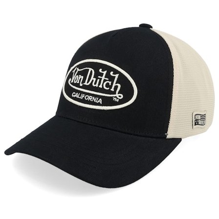 Von Dutch - Svart trucker Caps - Embroidery Oval Black/White A-Frame Trucker @ Hatstore