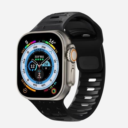 Pehmeä silikonihihna Apple Watch -rannekkeelle Ultra 49mm 44mm 45mm 42mm 41mm 42mm 38mm Sport Watch -rannekke iwatch Serise 8 7 6 5 Rannekoru 01-Musta