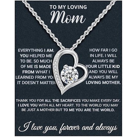 Mors dag-presenter till mamma från son dotter mamma halsband för kvinnor nya mamma presenter födelsedag julklappar med innerligt meddelande & upplyst 