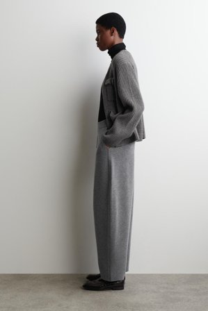 COS Women's Pantaloni Barrel In Lana Merino in Grigio