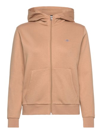 Reg Shield Logo Zip Hoodie Beige GANT