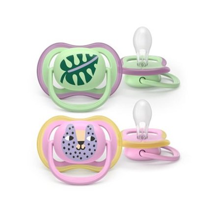 Philips Avent Ultra Air Grøn/Lyserød 2-Pak 6-18 mdr, Børn & Forældre, Sutter, Silikonesutter