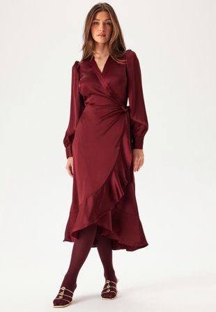 Object Collectors Item Objsateen Wrap Dress Cabernet Klær