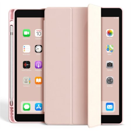 Tyylikäs suojakotelo iPad 13" Air M2/M3 -mallille, kirsikanpunainen, kynäpaikka, silikoni