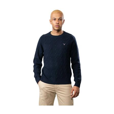 Gant - Stickade Tröjor - Blå - Herr - Storlek: 2xl, Herr, Storlek: 2XL