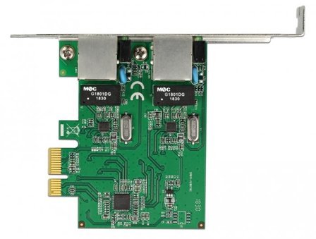 Delock PCI Express Card > 2 x Gigabit LAN - nettverksadapter - PCIe 1.1 - Gigabit Ethernet x 2