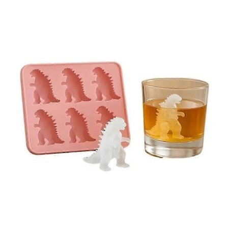 Dinosaurie Isbitsform - 6 Hålrum Silikon Frys Isbitsbricka för Barn & Cocktails, Sommardrinkar (FMY)