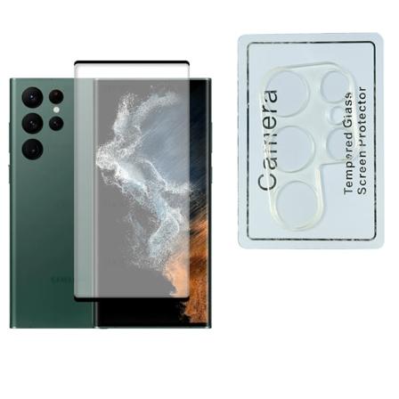 TG Galaxy S22 Ultra CASE-Venlig Skærmbeskytter + Kameralinsebeskytter Transparent