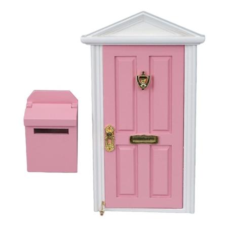 1 Sarja Miniatyyripostilaatikkoa Mini-talon Postilaatikko Koristeellinen Puinen Ovi Malli Deko Pinkki 18X9X1.3CM Pink 18X9X1.3CM